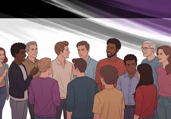 Diversi individui che formano una comunità asessuale di supporto