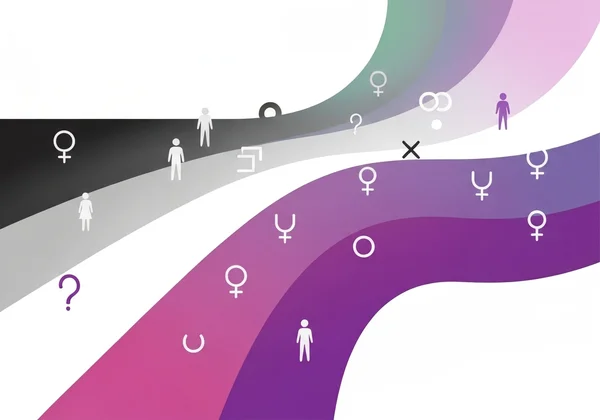 Uno spettro asessuale moderno e vibrante con diverse rappresentazioni