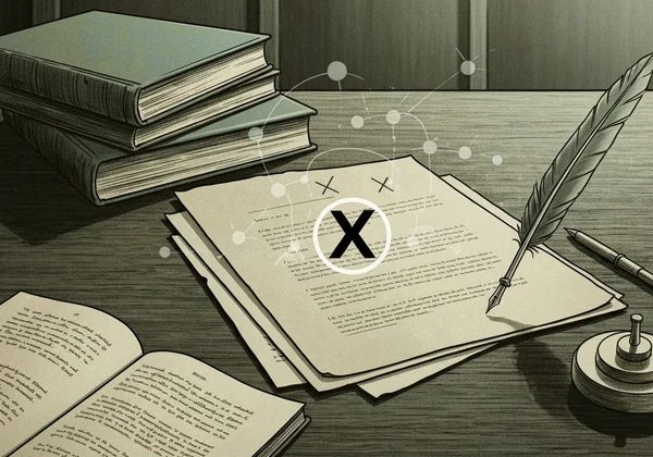 Scrivania di ricerca di Kinsey con una 'X' che indica nessuna risposta