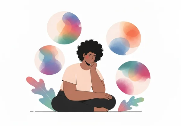 Person reflecting on identity and relationship path