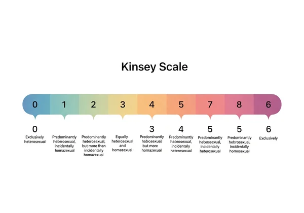 Infographic of the Kinsey Scale 0-6 spectrum